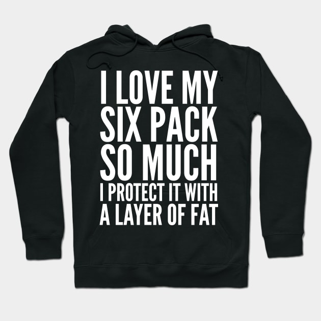 6PK1 Six Pack Fat BLACK Hoodie by CreativeAngel